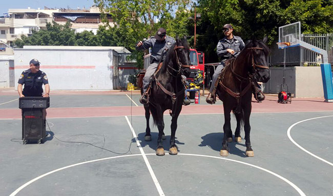 סוסי המשטרה בביה"ס בן גוריון