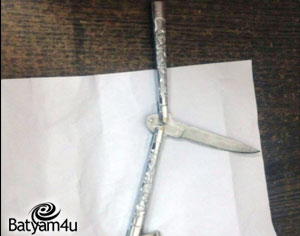 הסכין שנמצאה ברשות הקטין | צילום דוברות המשטרה